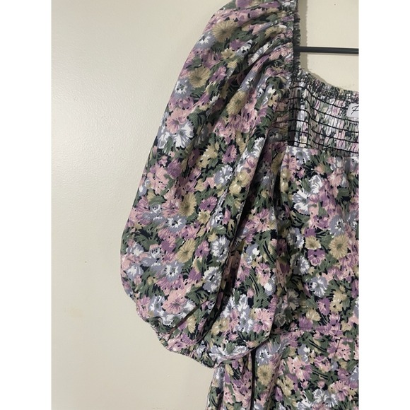 Polagram 3X Floral Cottagecore Whimsy Puff Sleeve Square Neck Dress Feminine - Picture 10 of 10